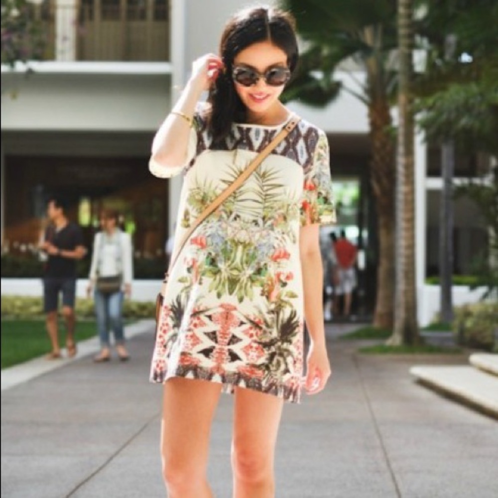 Zara Woman Floral Bird Dress